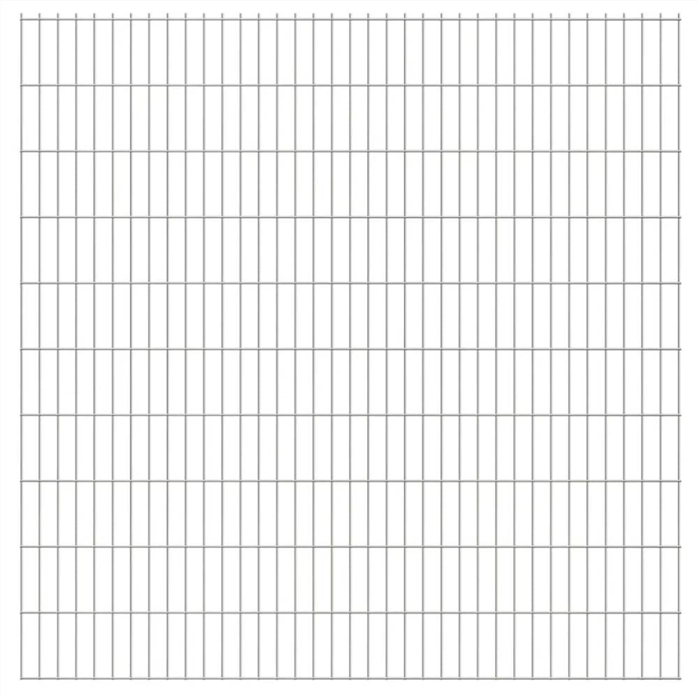 2D Garden Fence Panels 2.008x2.03 m 22 m (Total Length) Silver