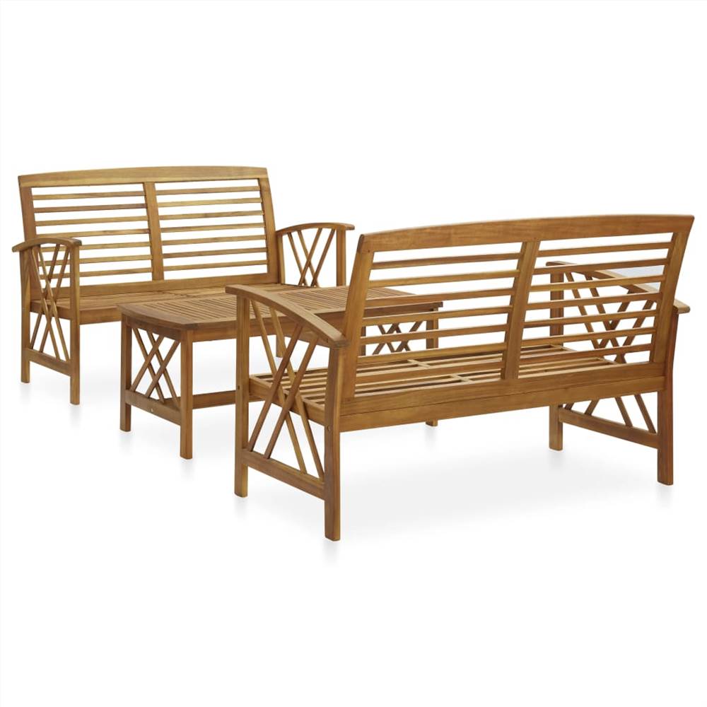 

3 Piece Garden Lounge Set Solid Acacia Wood