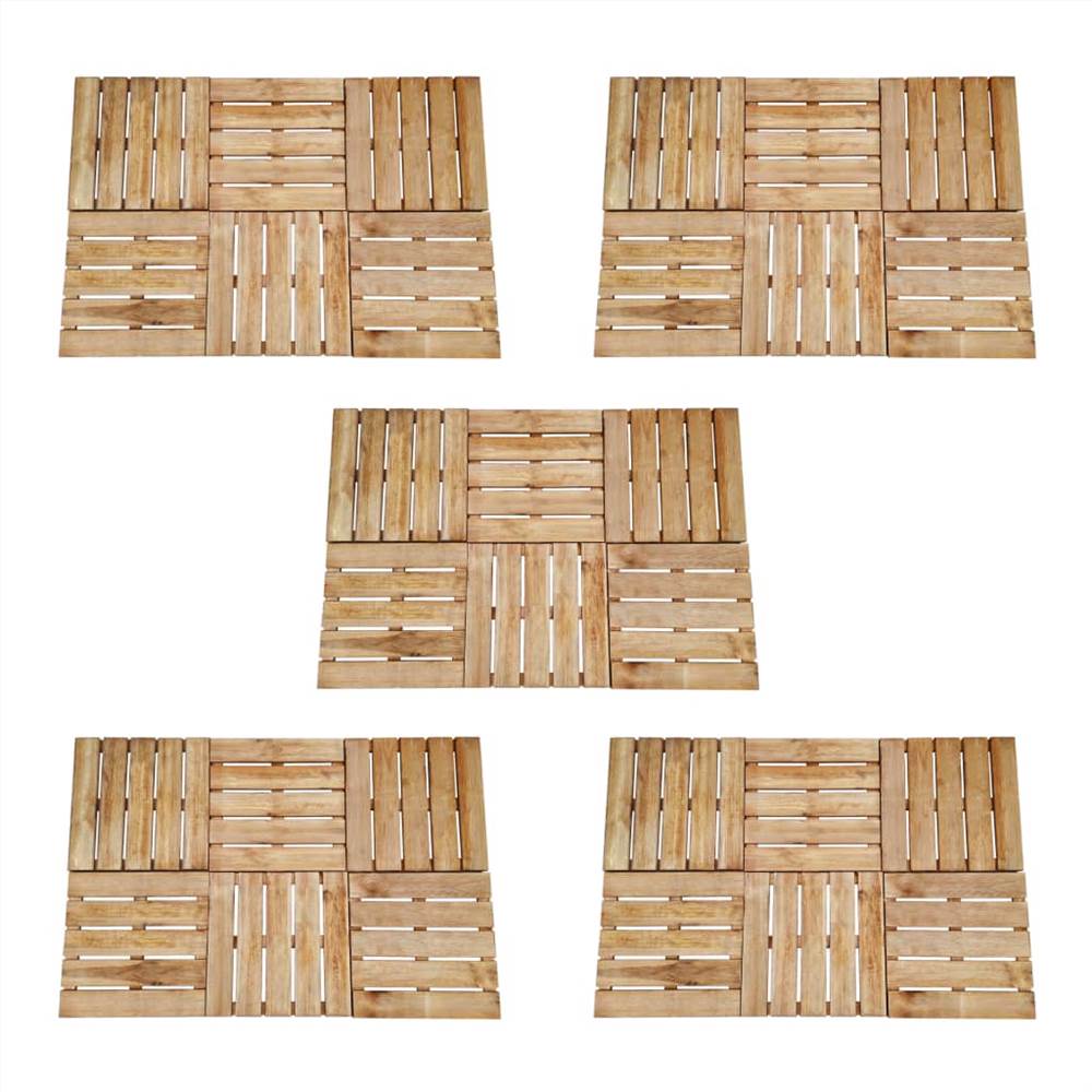 

30 pcs Decking Tiles 50x50 cm Wood Brown