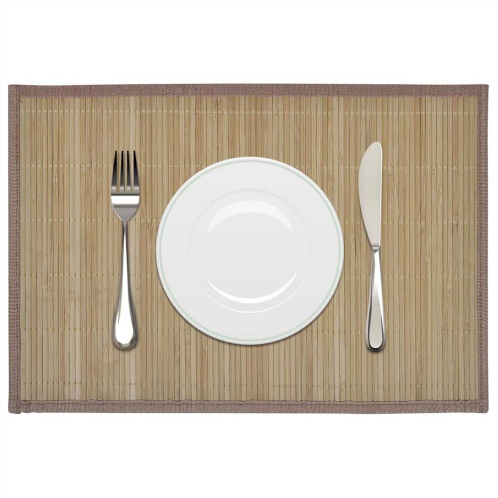 6 Bamboo Placemats 30 x 45 cm Brown