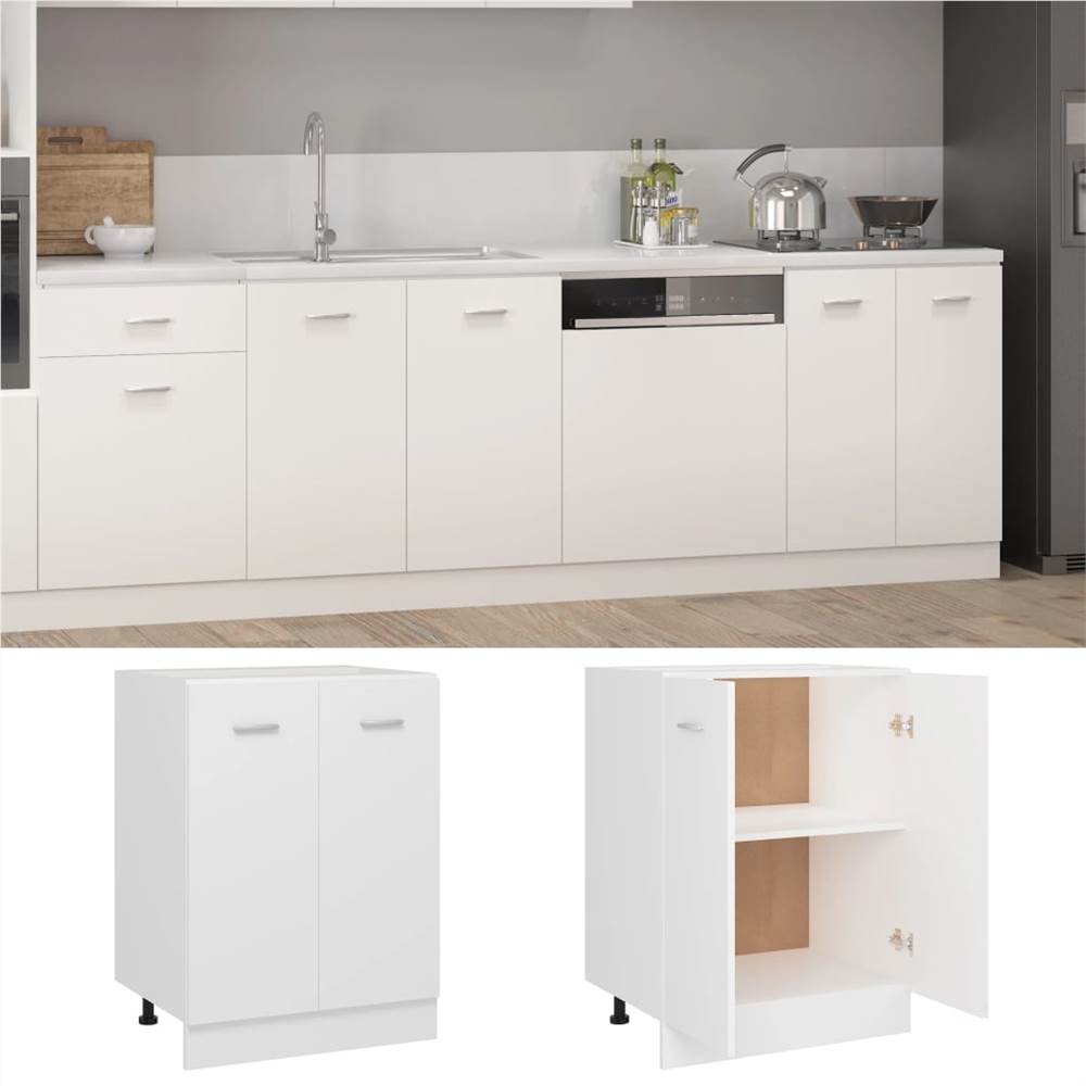801188  Kitchen Cabinet White 60x46x81,5 cm Chipboard