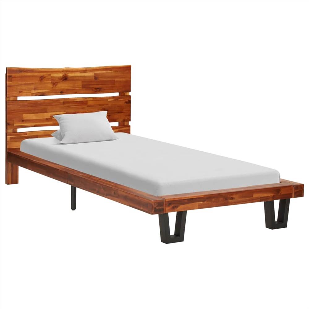 

Bed Frame with Live Edge Solid Acacia Wood 90 cm