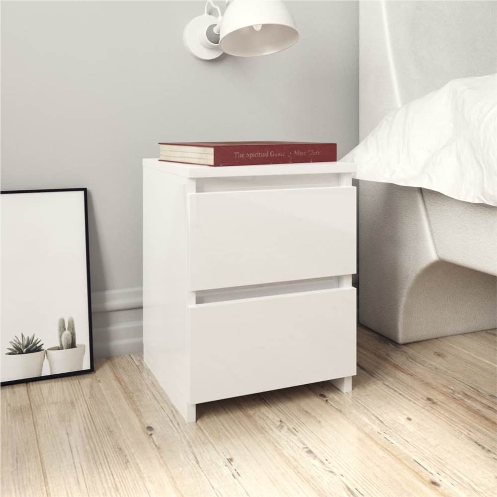 

Bedside Cabinets 2 pcs High Gloss White 30x30x40 cm Chipboard