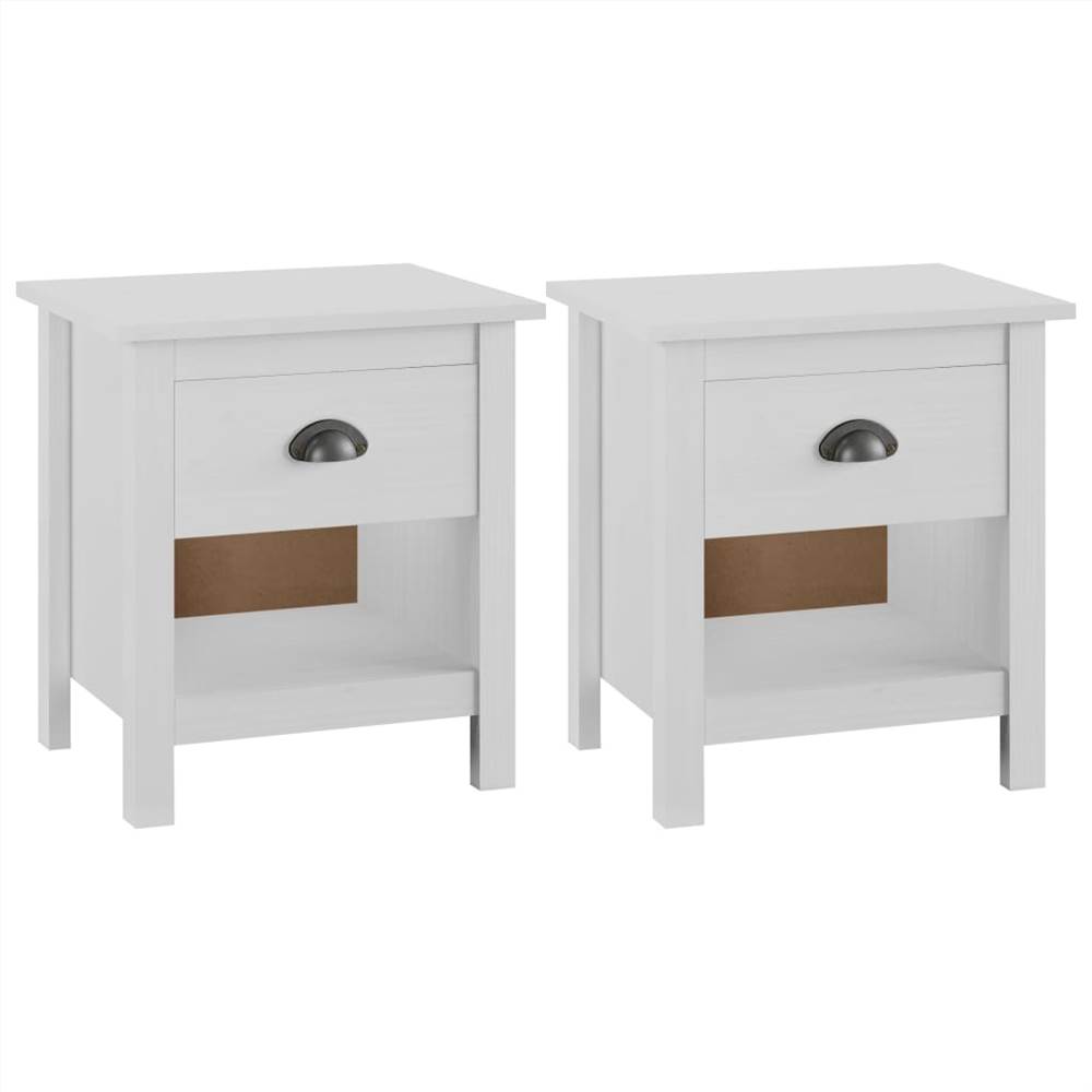 Bedside Cabinets 2 pcs Hill Range 46x35x49.5 cm Solid Pine Wood
