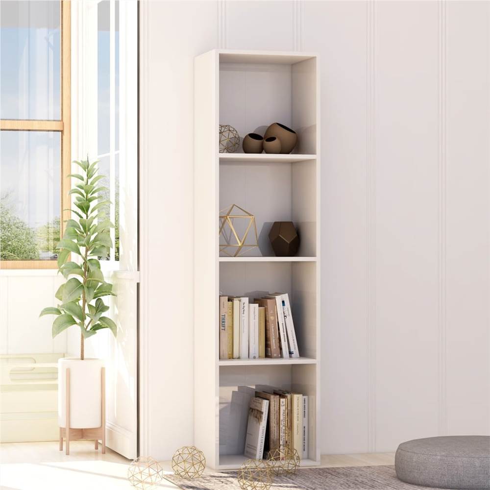 

Book Cabinet High Gloss White 40x30x151.5 cm Chipboard