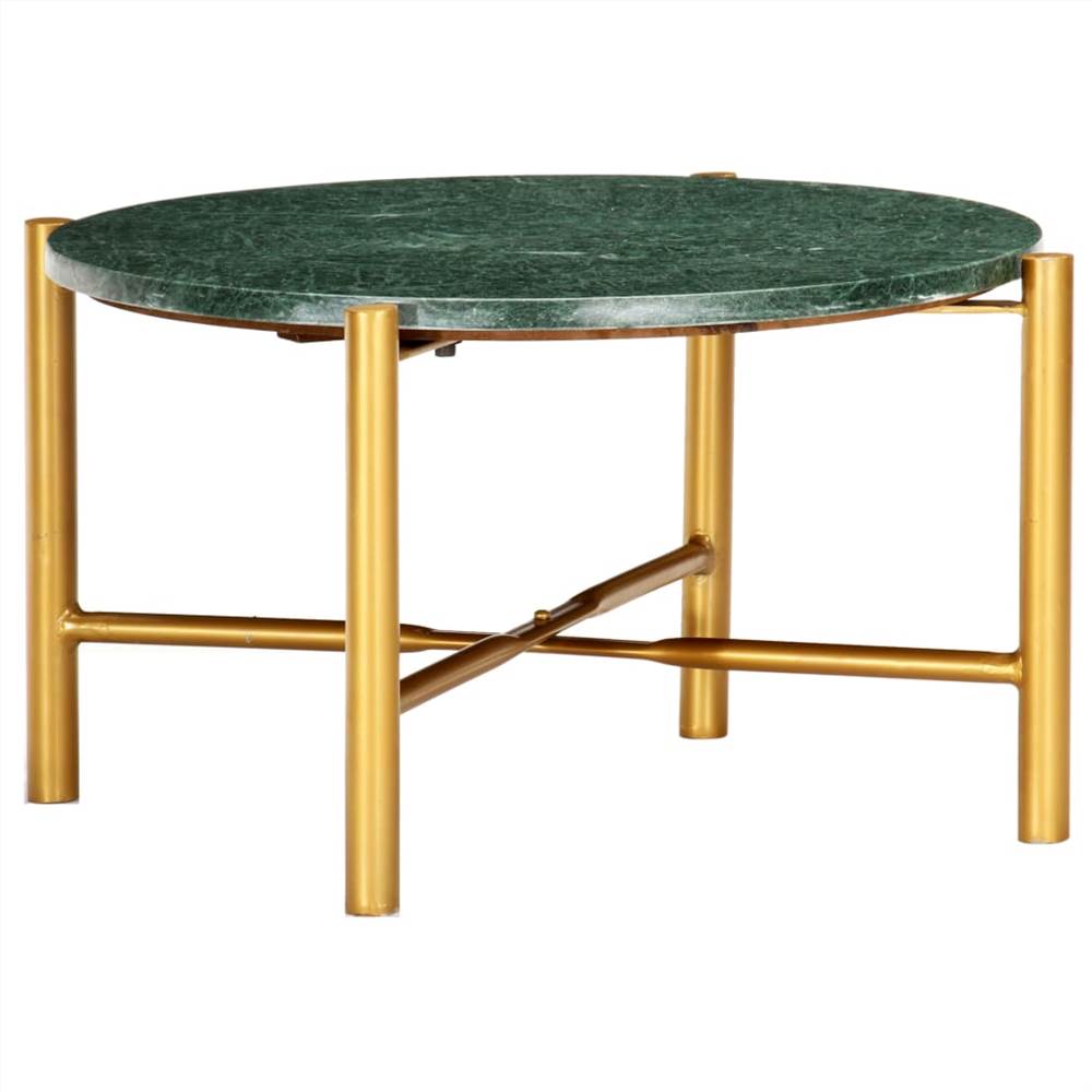 

Coffee Table Green 60x60x35 cm Real Stone with Marble Texture