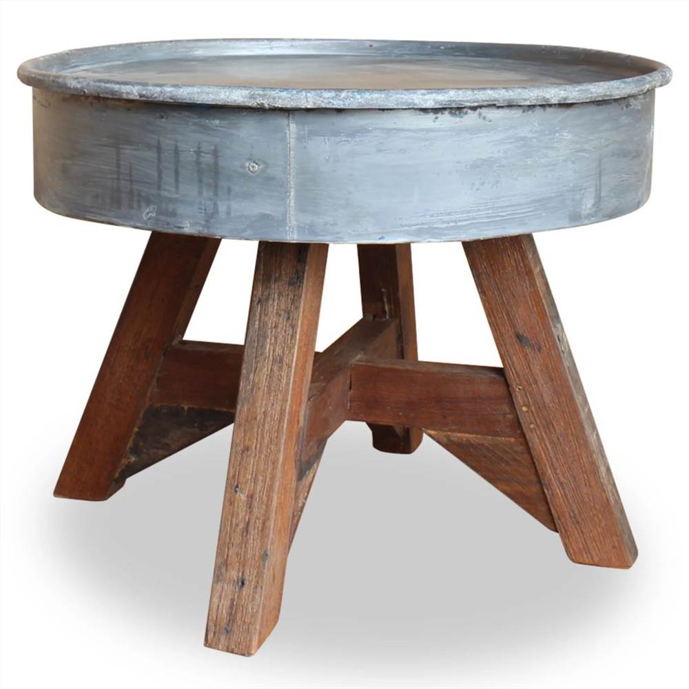

Coffee Table Solid Reclaimed Wood 60x45 cm Silver