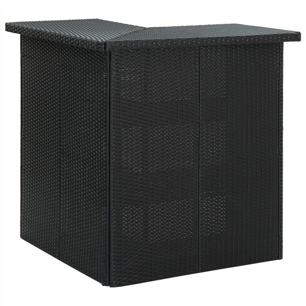

Corner Bar Table Black 100x50x105 cm Poly Rattan