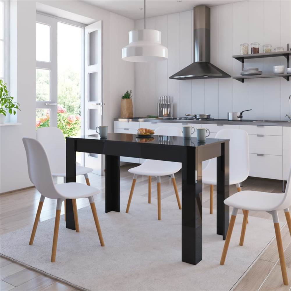 

Dining Table High Gloss Black 120x60x76 cm Chipboard