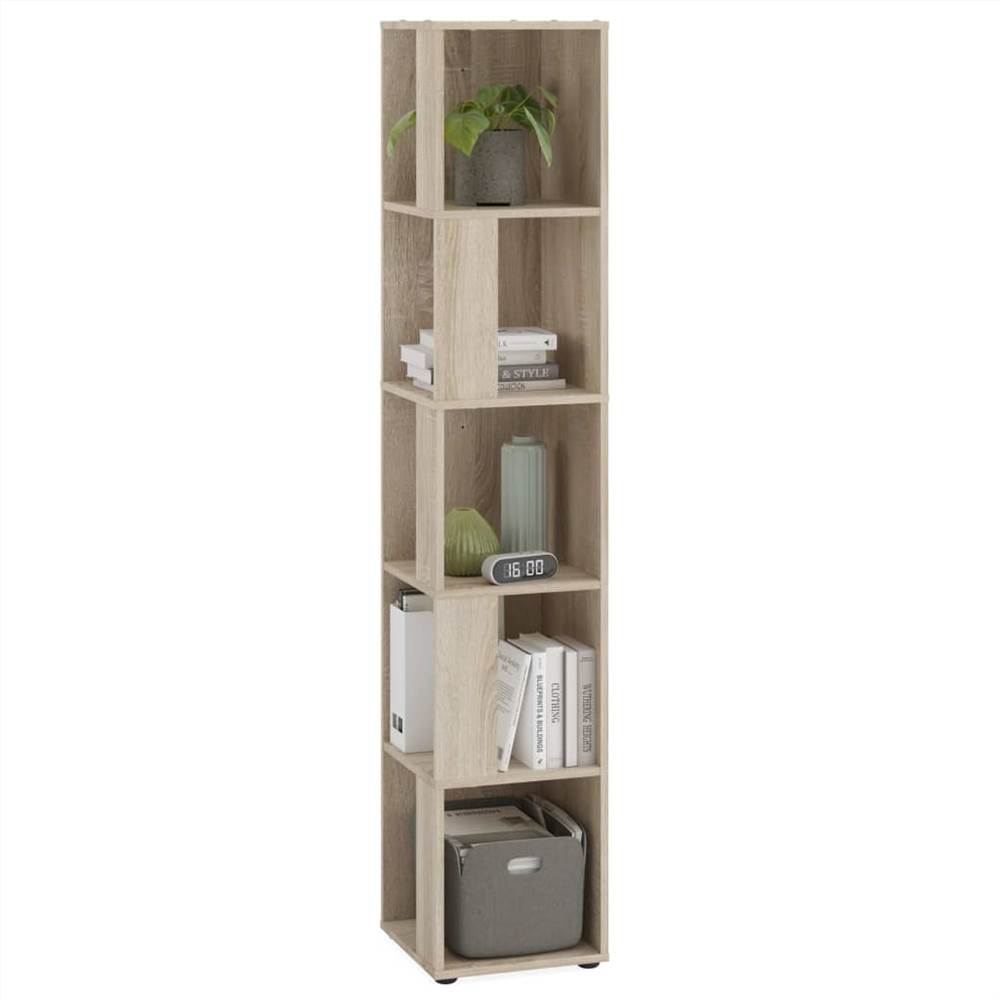 Fmd Corner Shelf With 10 Side, Sonoma Oak Narrow Bookcase
