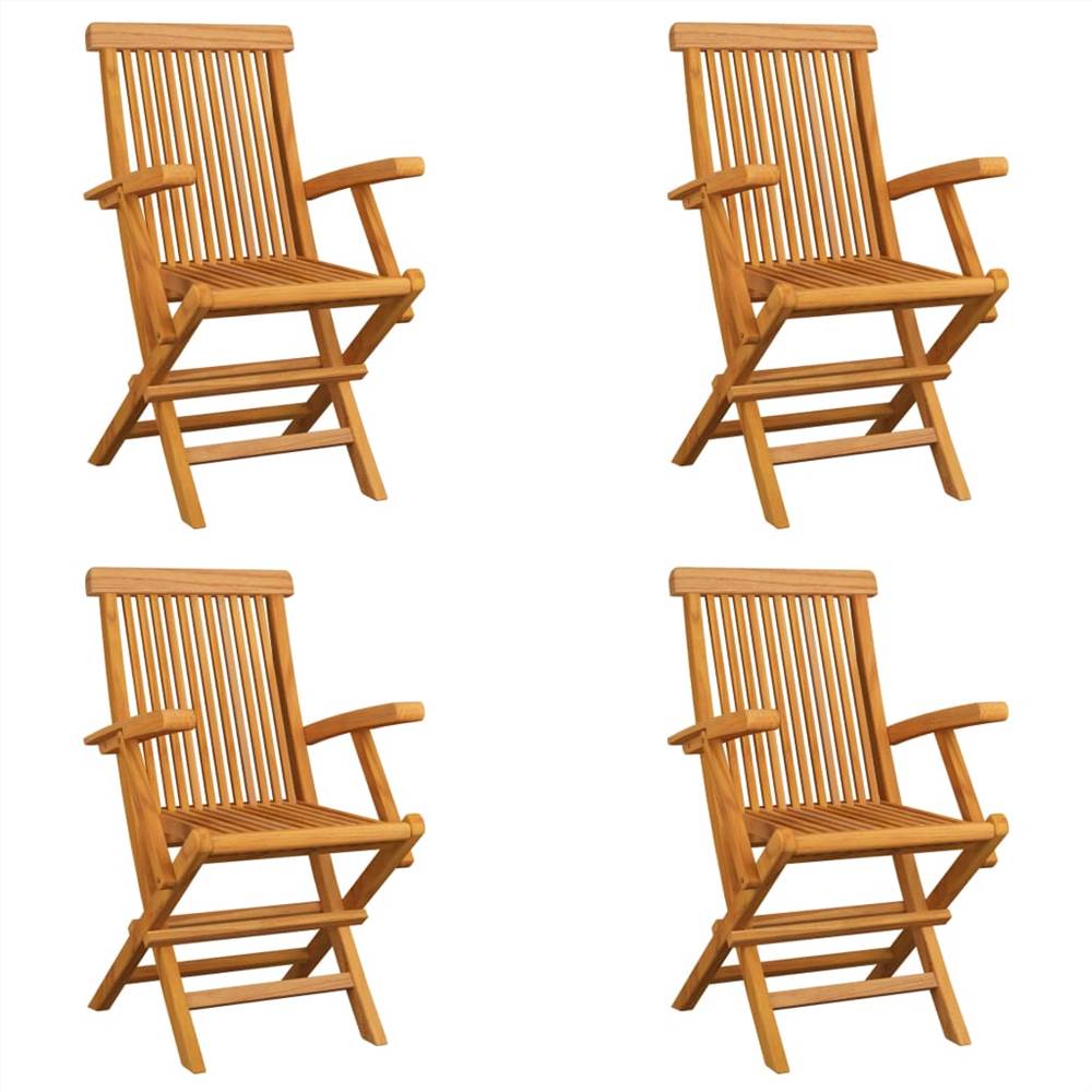 

Folding Garden Chairs 4 pcs Solid Teak Wood