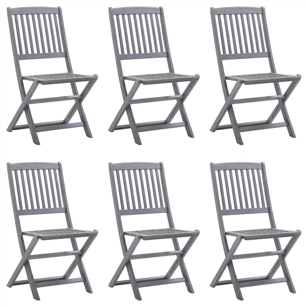 

Folding Outdoor Chairs 6 pcs Solid Acacia Wood