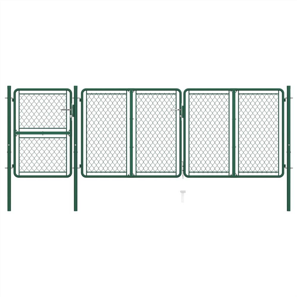 

Garden Gate Steel 125x395 cm Green
