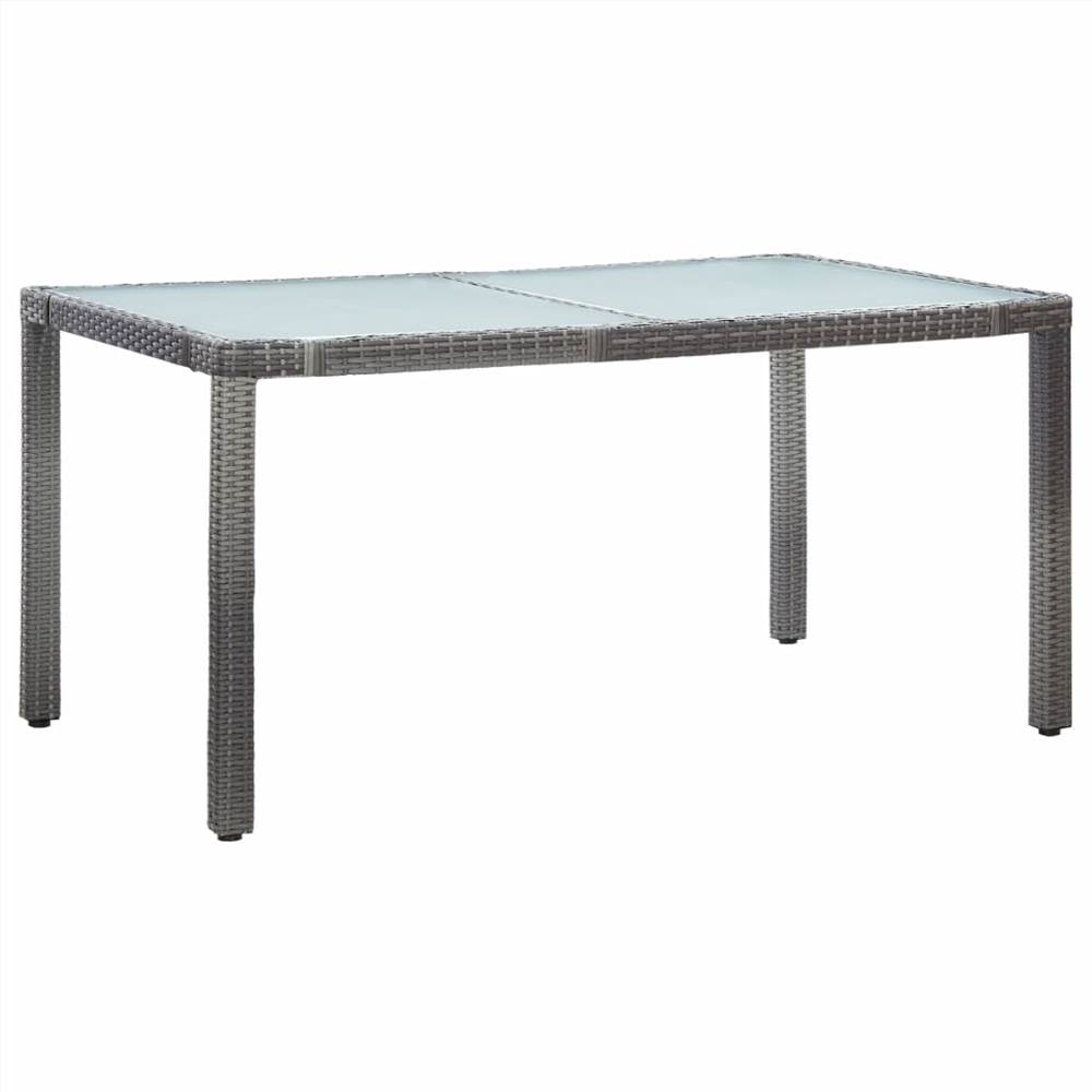 

Garden Table Grey 150x90x75 cm Poly Rattan