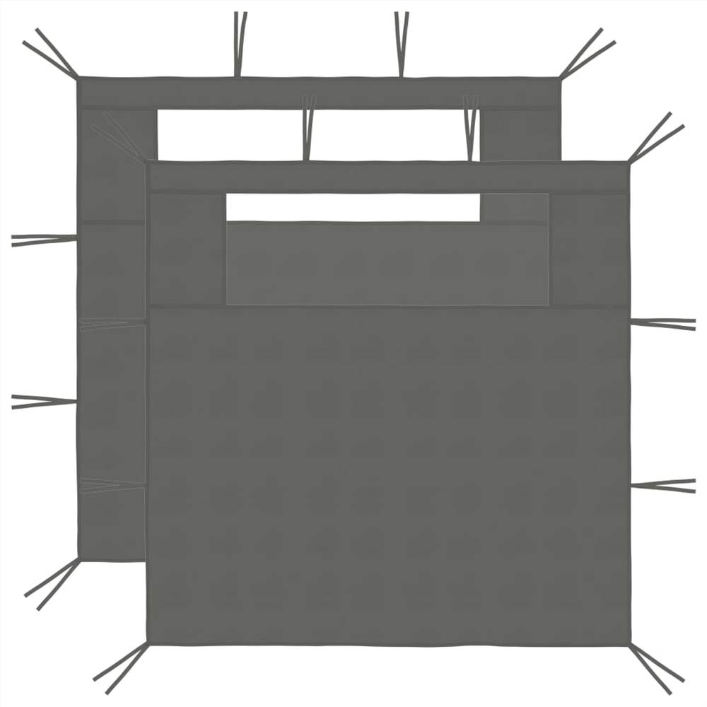 

Gazebo Sidewalls with Windows 2 pcs 3x2.1 m Anthracite 70 g/m²