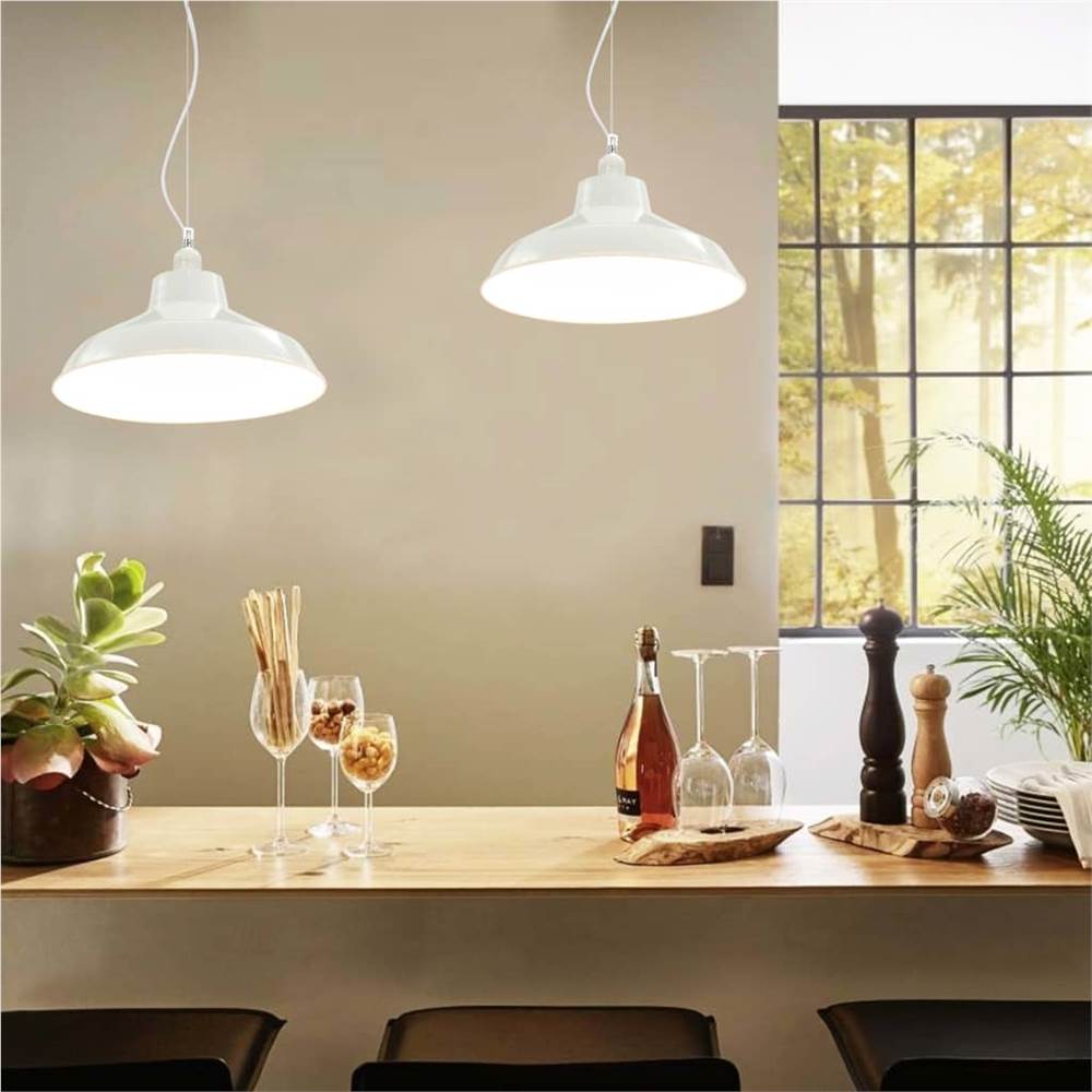 

Hanging Lamps 2 pcs White Round E27