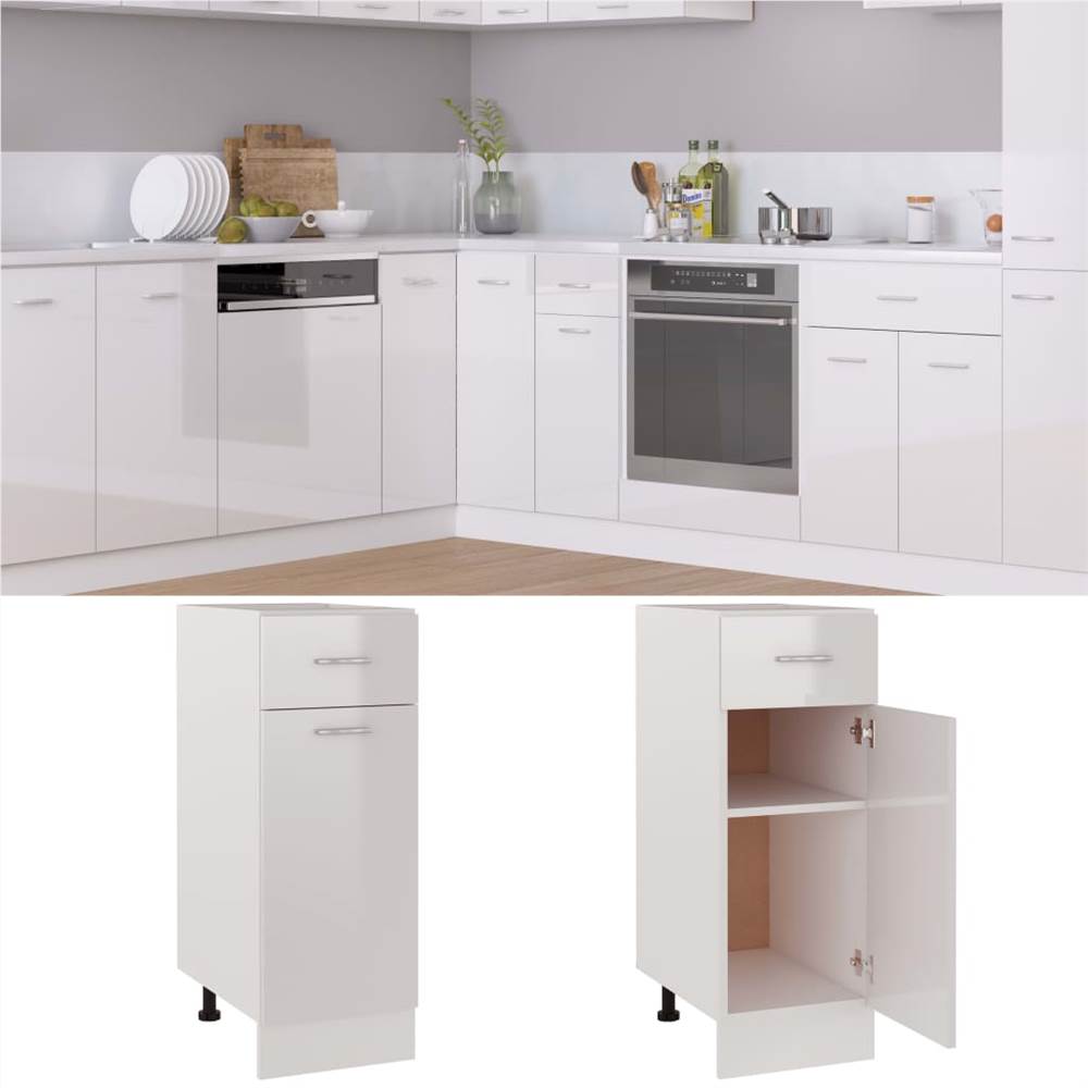 

Kitchen Cabinet High Gloss White 30x46x81.5 cm Chipboard