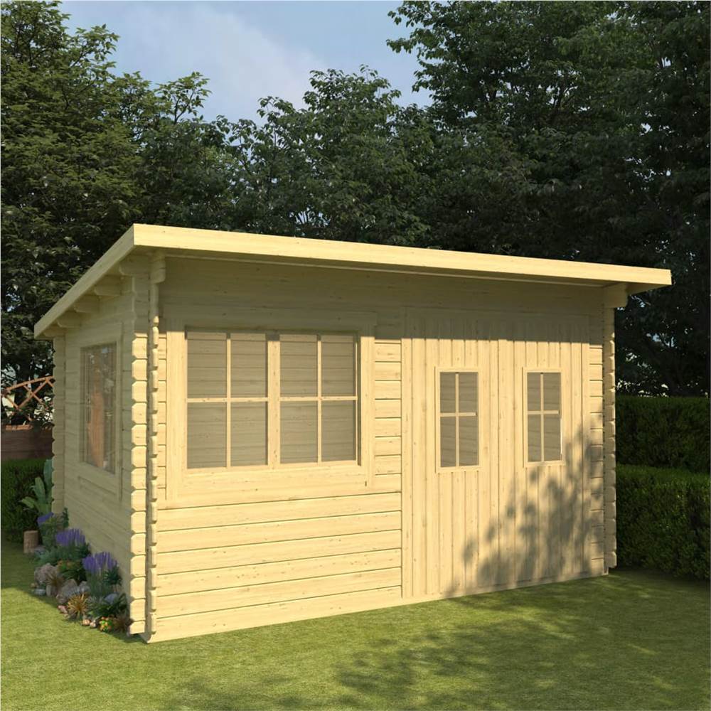 

Log Cabin 34 mm 416x345x236,2 cm Solid Pinewood