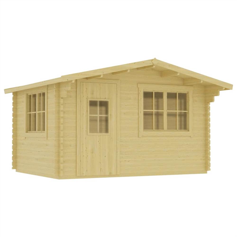 

Log Cabin 44 mm with Floor 400x376x243.5 cm Solid Pinewood