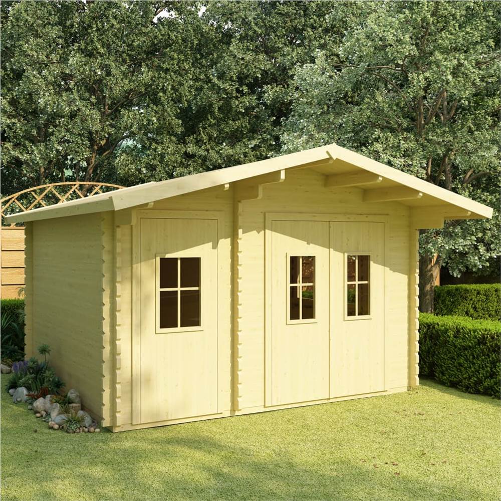 

Log Cabin with Floor 44 mm 410x320x264 cm Solid Pinewood