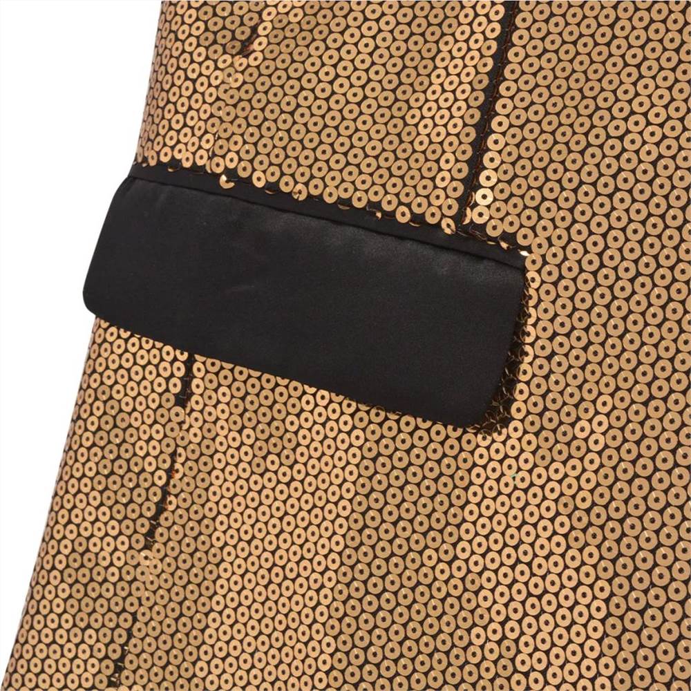 Mens Sequin Dinner Jacket Tuxedo Blazer Gold Size 54