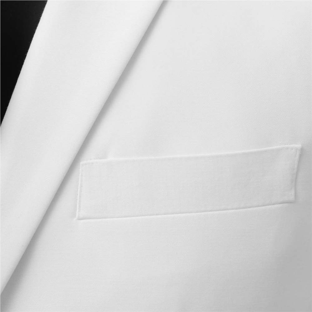 Mens Two Piece Suit with Tie White Size 56