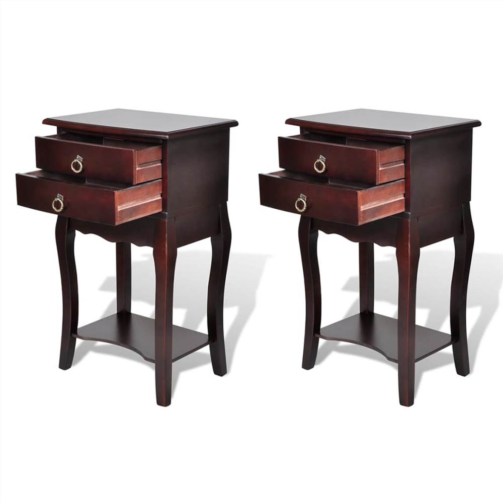 

Nightstands with Drawers 2 pcs Brown