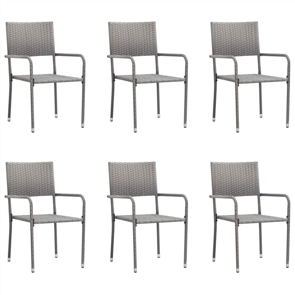 

Outdoor Dining Chairs 6 pcs Poly Rattan Anthracite