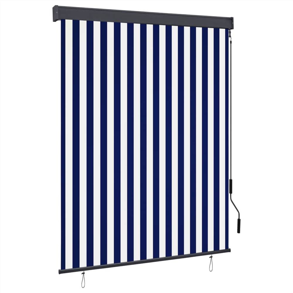 

Outdoor Roller Blind 140x250 cm Blue and White