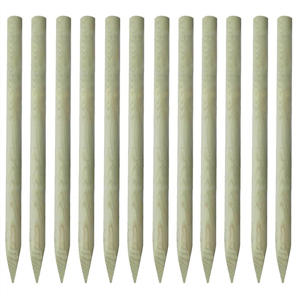 

Pointed Fence Posts 12 pcs Impregnated Wood 150 cm