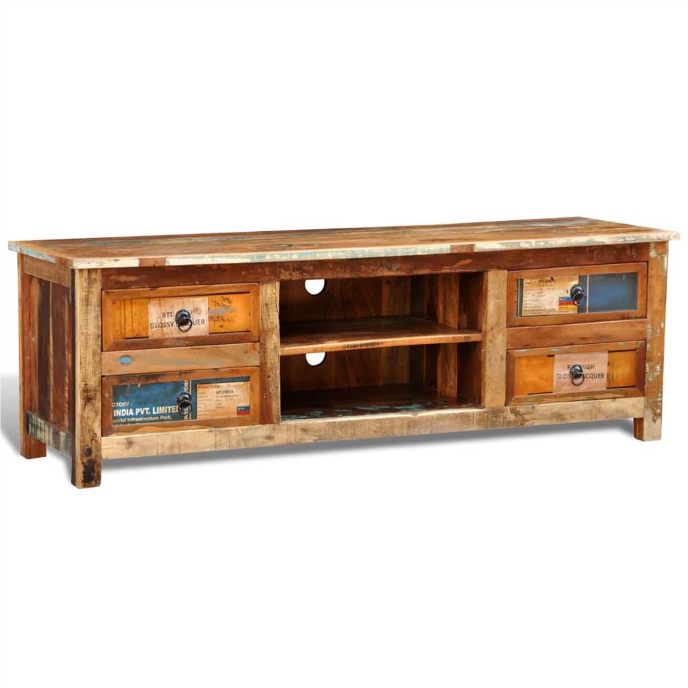Reclaimed Wood TV TV Stand 4 Drawers