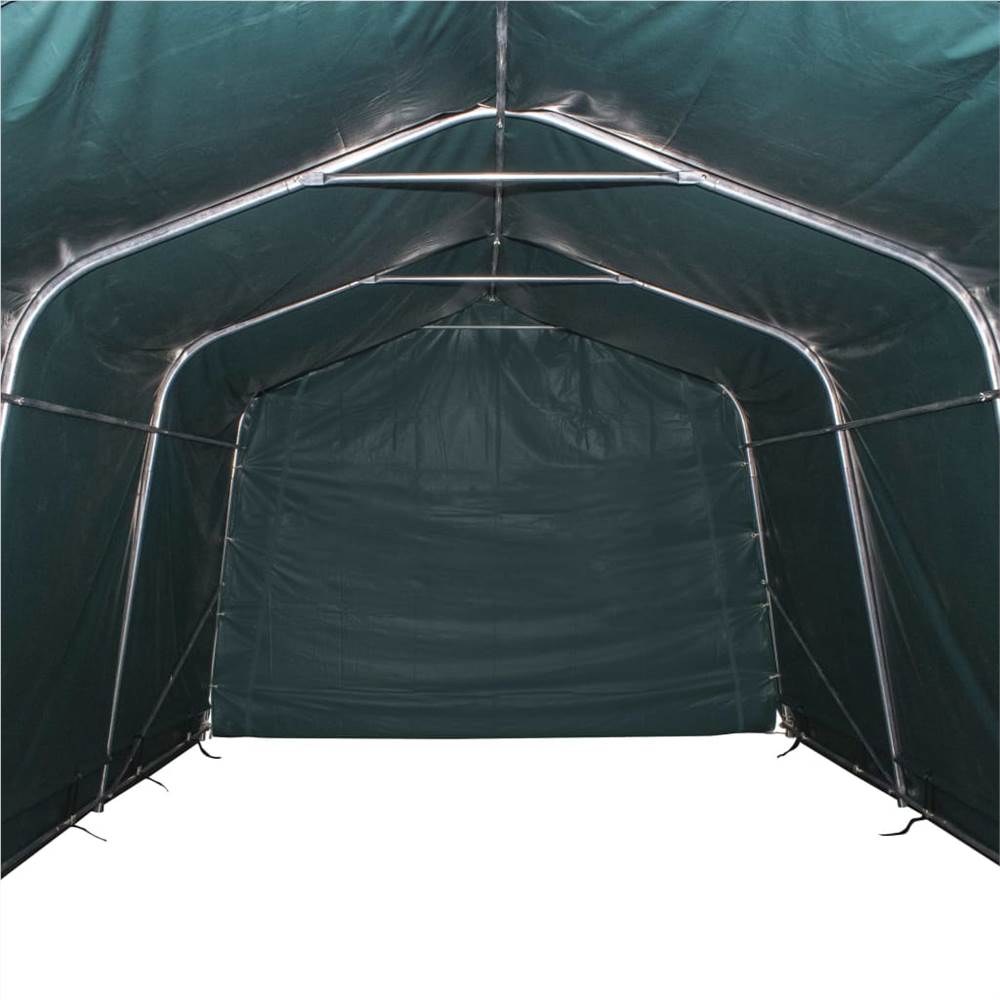 Removable Livestock Tent PVC 550 g/m² 3.3x16 m Dark Green