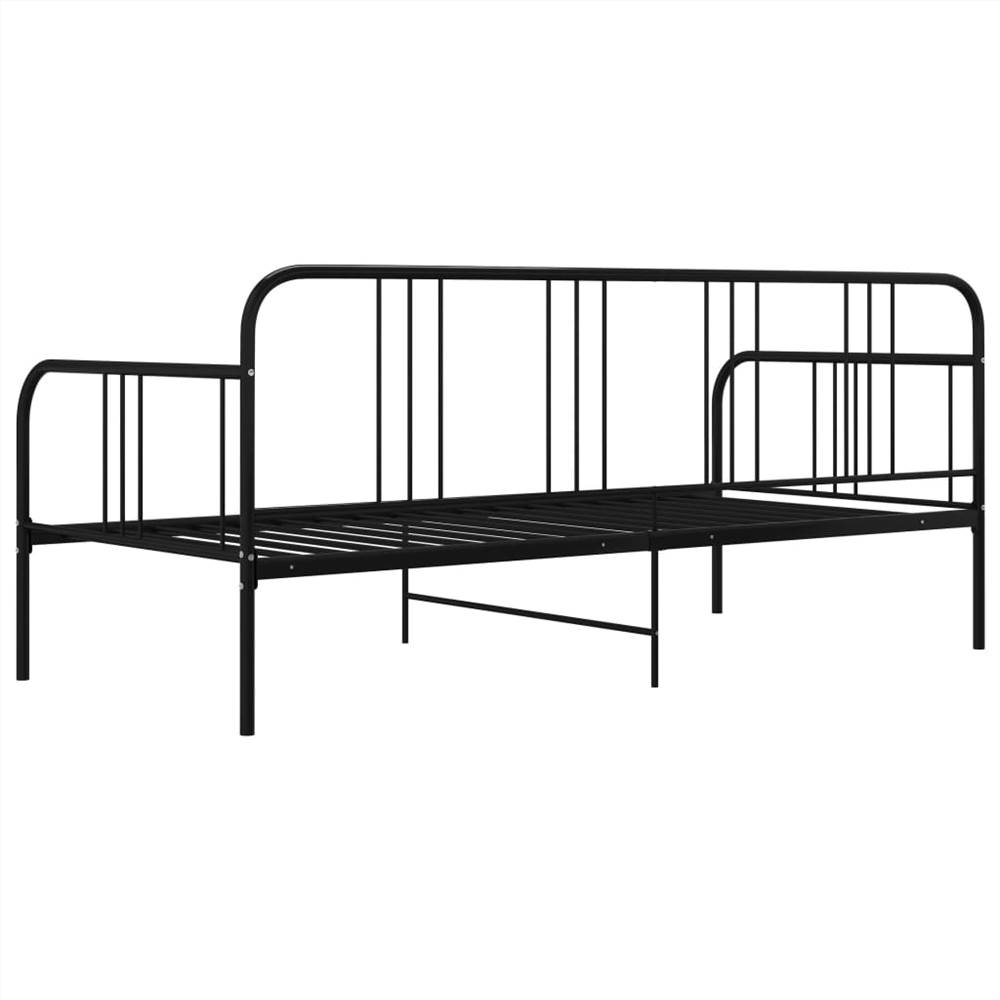 Sofa Bed Frame Black Metal 90x200 cm