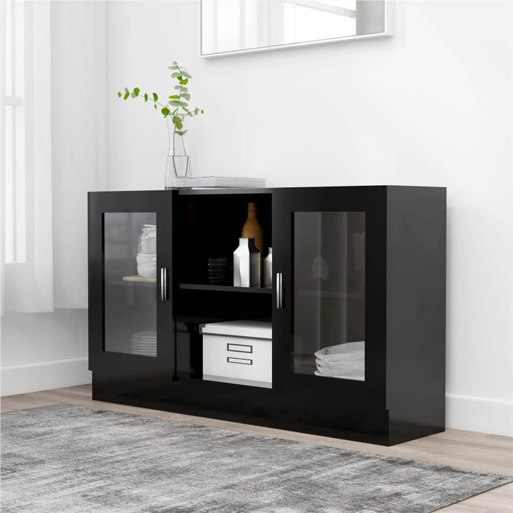 

Vitrine Cabinet Black 120x30.5x70 cm Chipboard