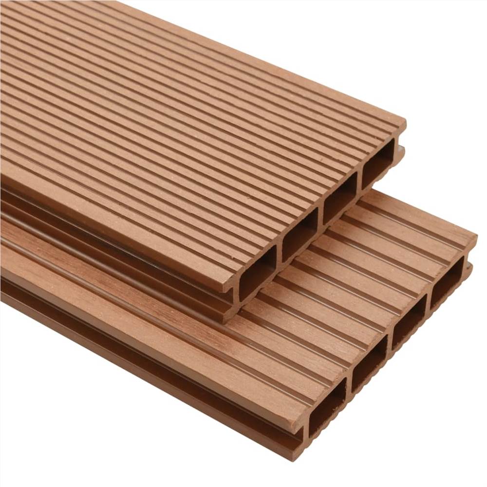 

WPC Decking Boards with Accessories 10 m² 4 m Brown