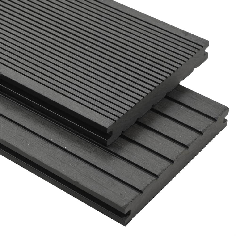 

WPC Solid Decking Boards with Accessories 25 m² 4 m Grey