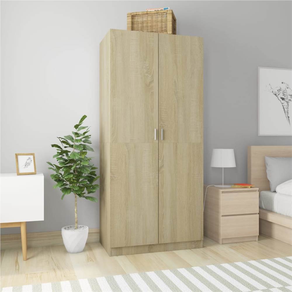 

Wardrobe Sonoma Oak 90x52x200 cm Chipboard