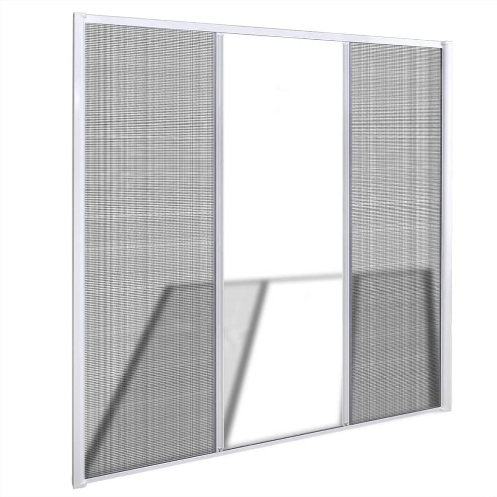 White Sliding Insect Screen For Double Doors 215 X 215 Cm