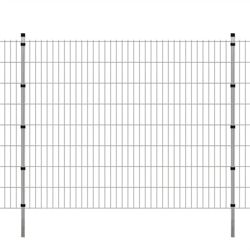 

2D Garden Fence Panels & Posts 2008x1630 mm 38 m Silver