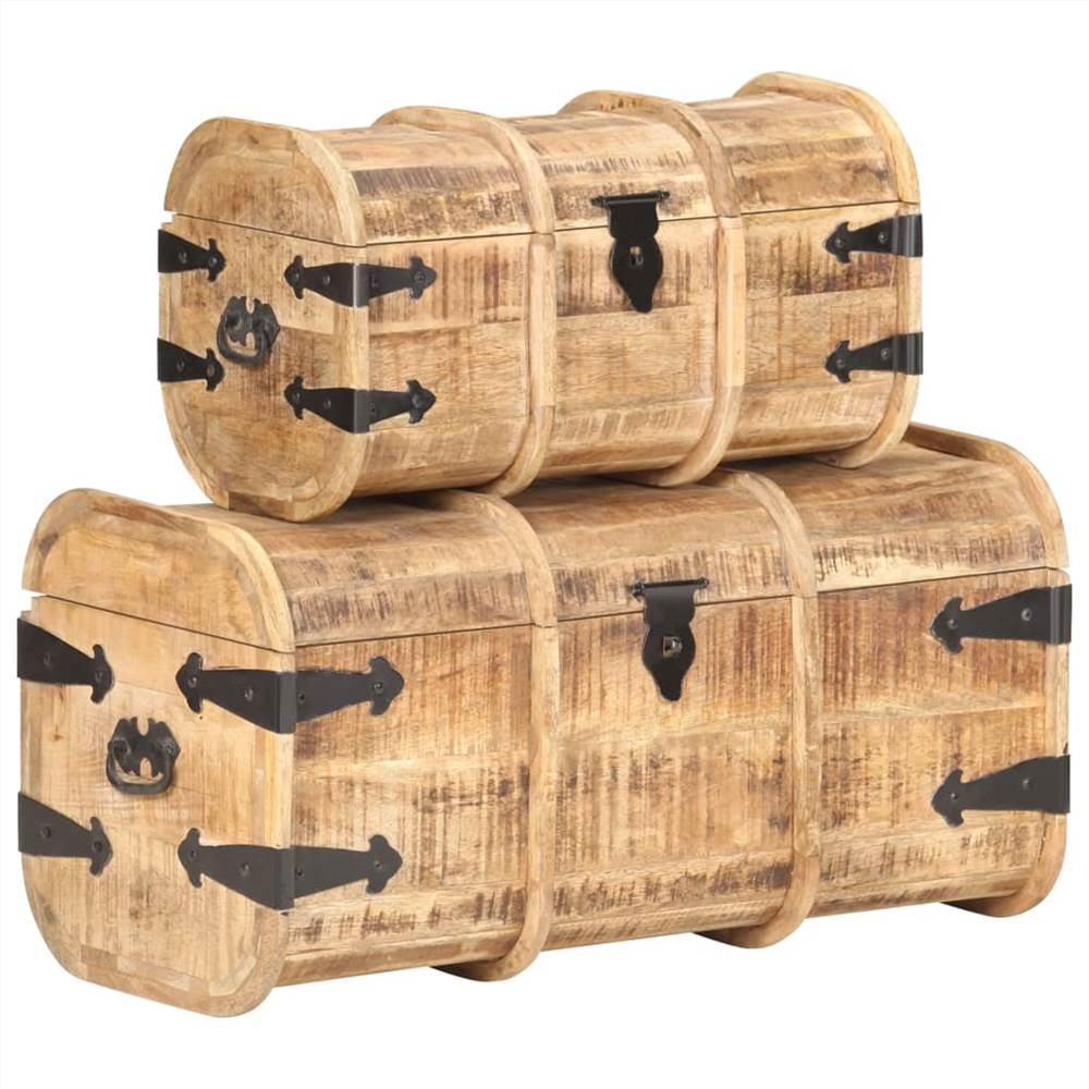 

Storage Chests 2 Pieces Solid Mango Wood