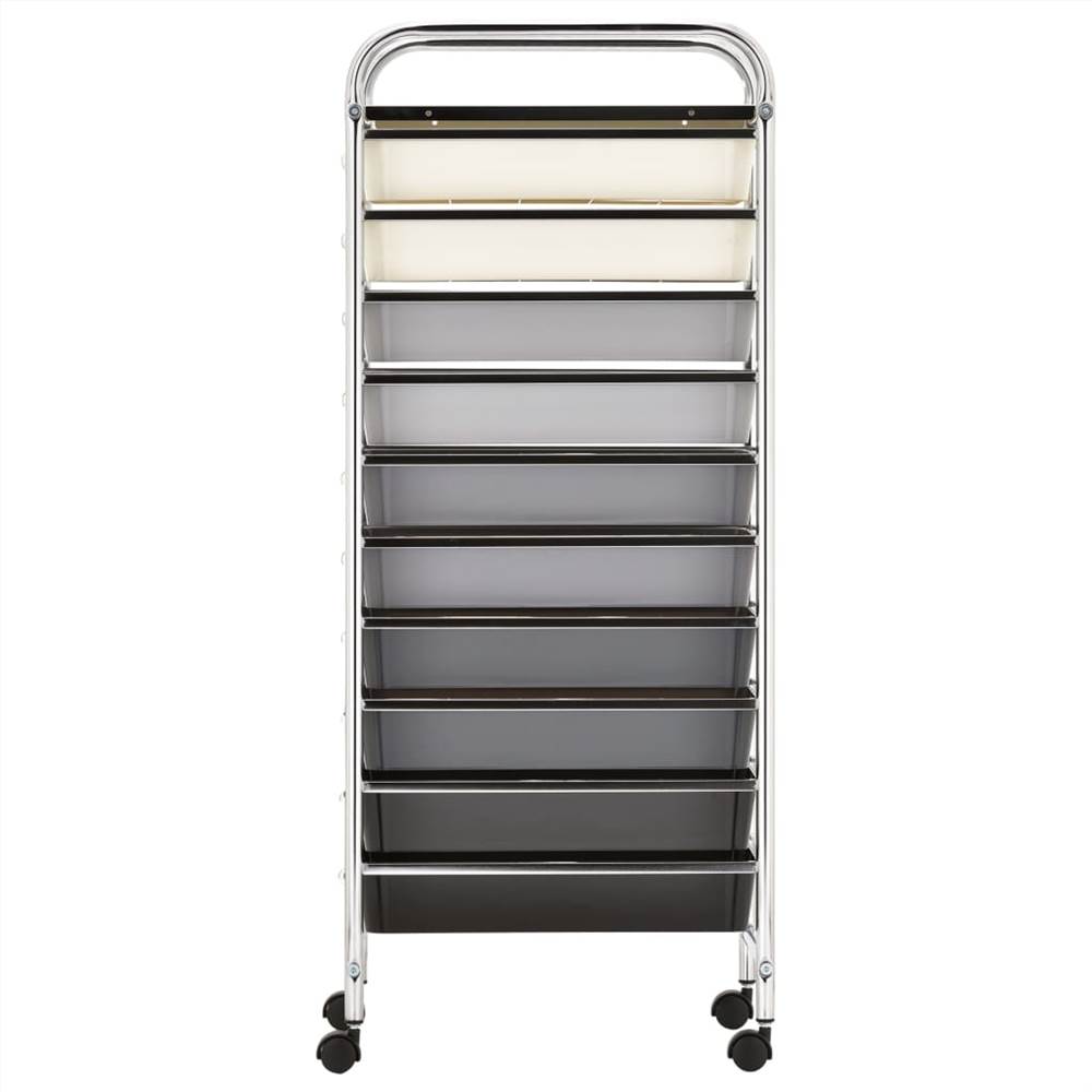 10-Drawer Mobile Storage Trolley Ombre Plastic