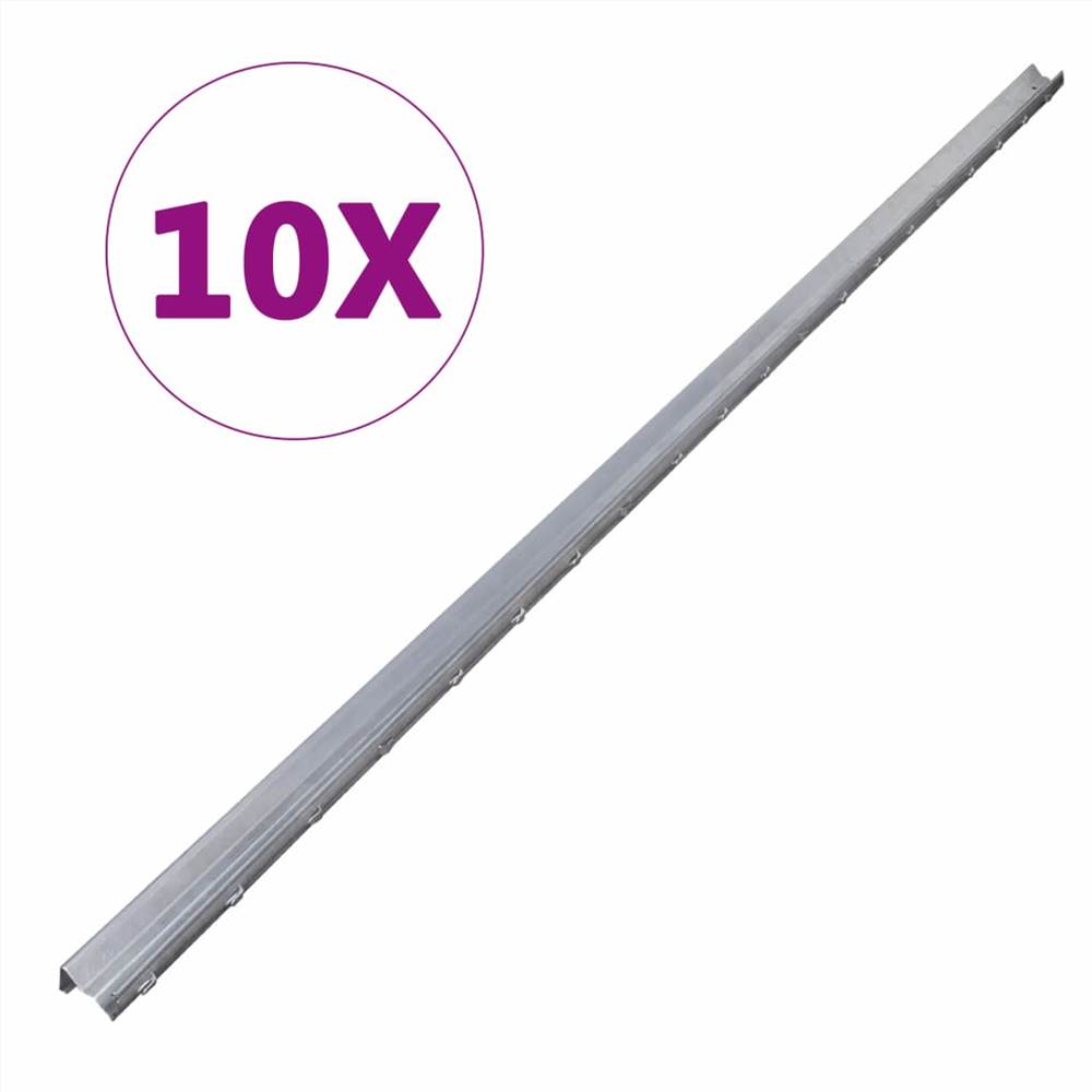 

10 pcs Fence Posts Galvanised Steel 2 m