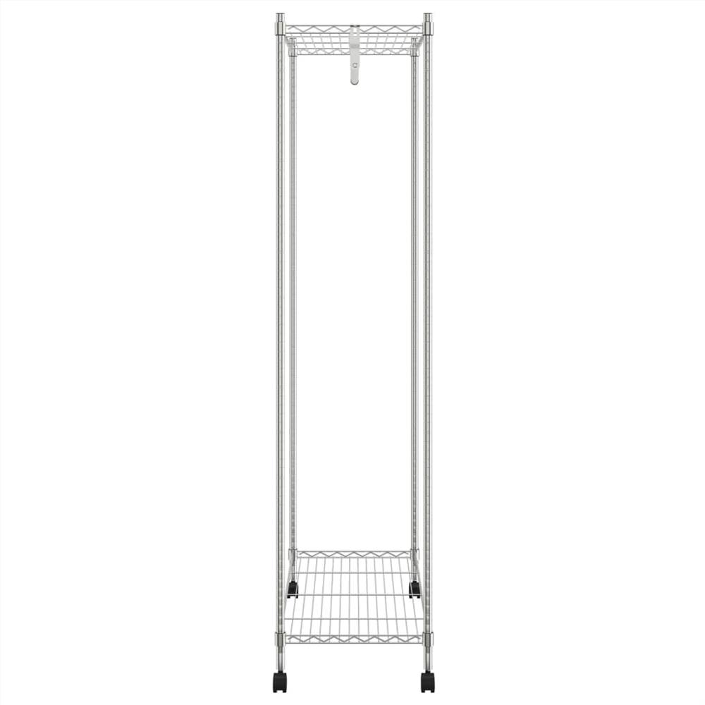 2-Tier Clothes Rack with Wheels 90x45x186 cm Chrome 100 kg