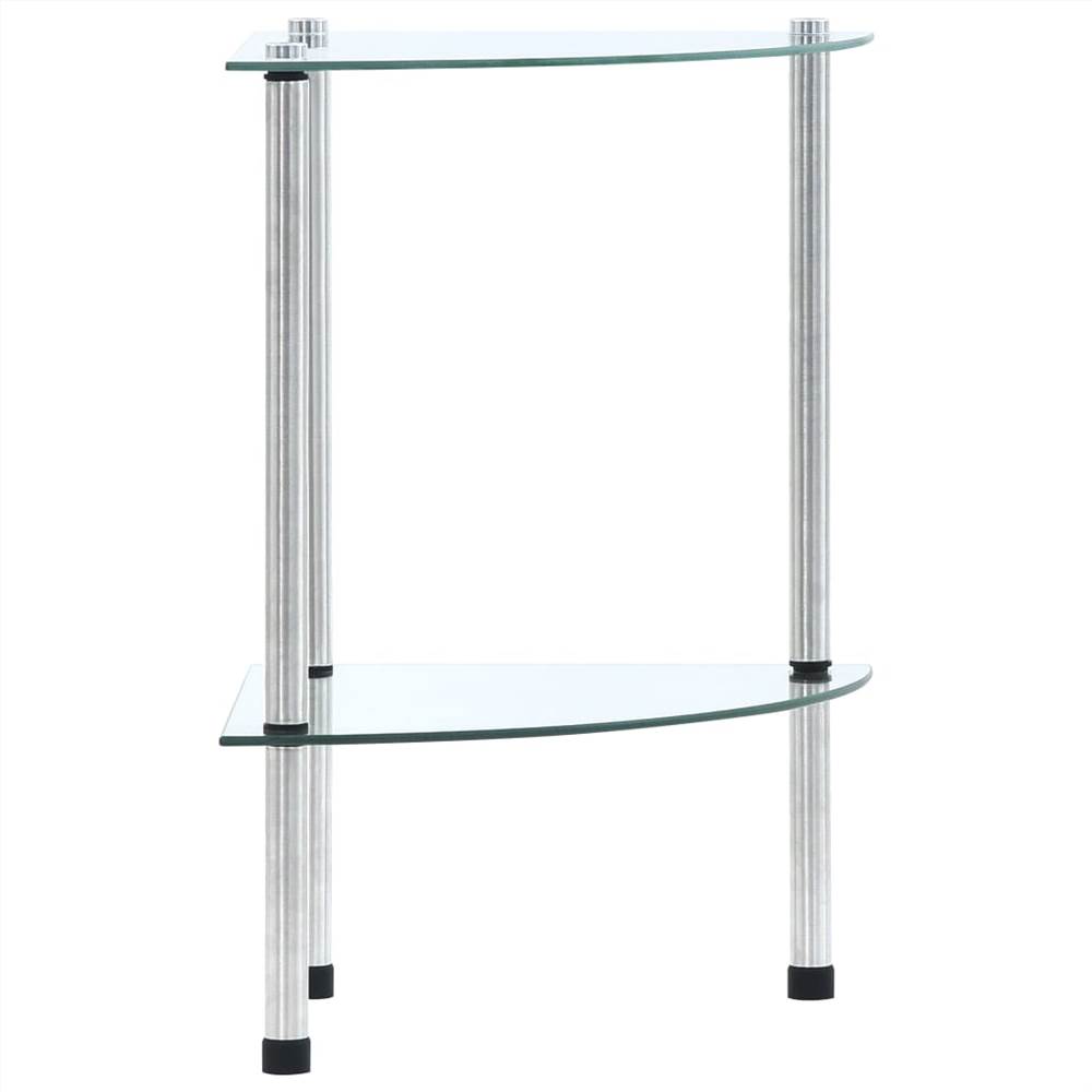 

2-Tier Shelf Transparent 30x30x47 cm Tempered Glass
