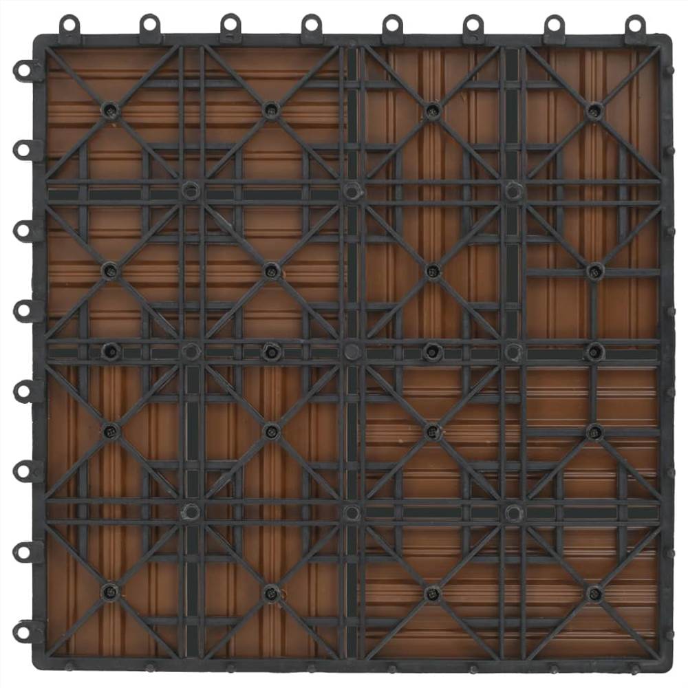 22 pcs Decking Tiles 30x30 cm 2 sqm WPC Teak Colour