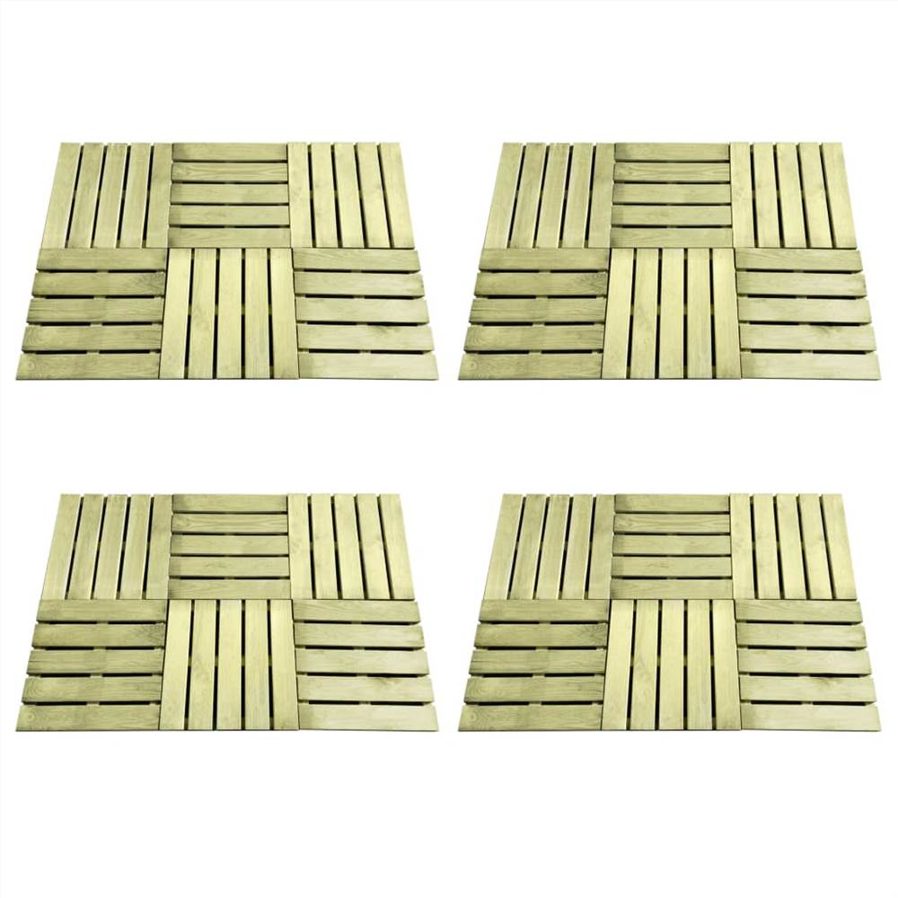 24 pcs Decking Tiles 50x50 cm Wood Green