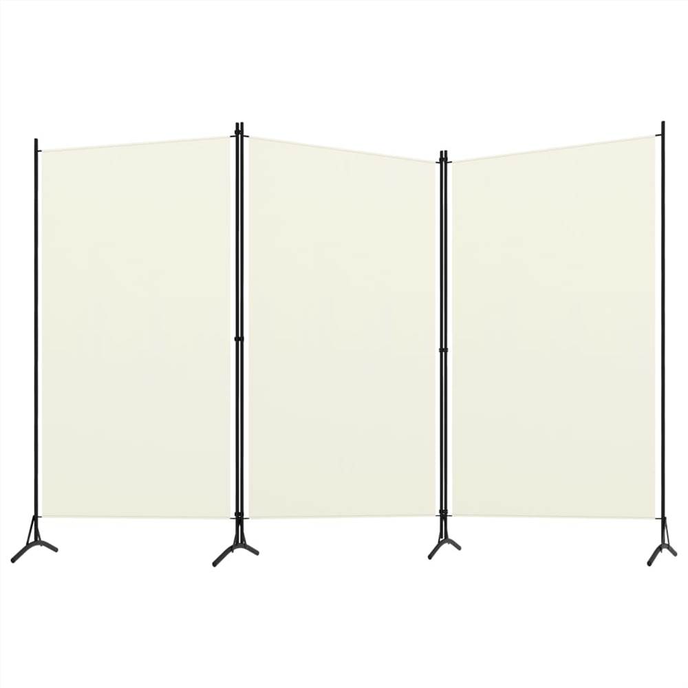 3Panel Room Divider Cream White 260x180 cm