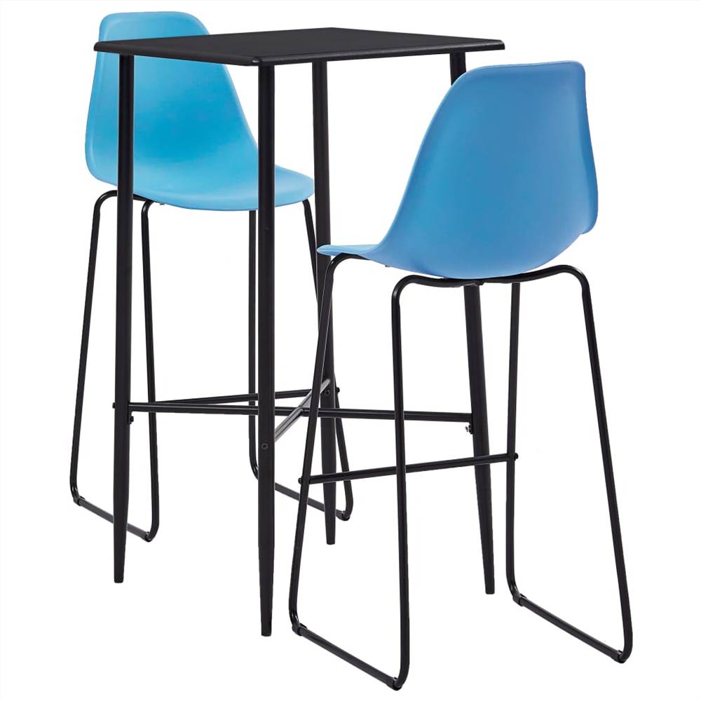 

3 Piece Bar Set Plastic Blue