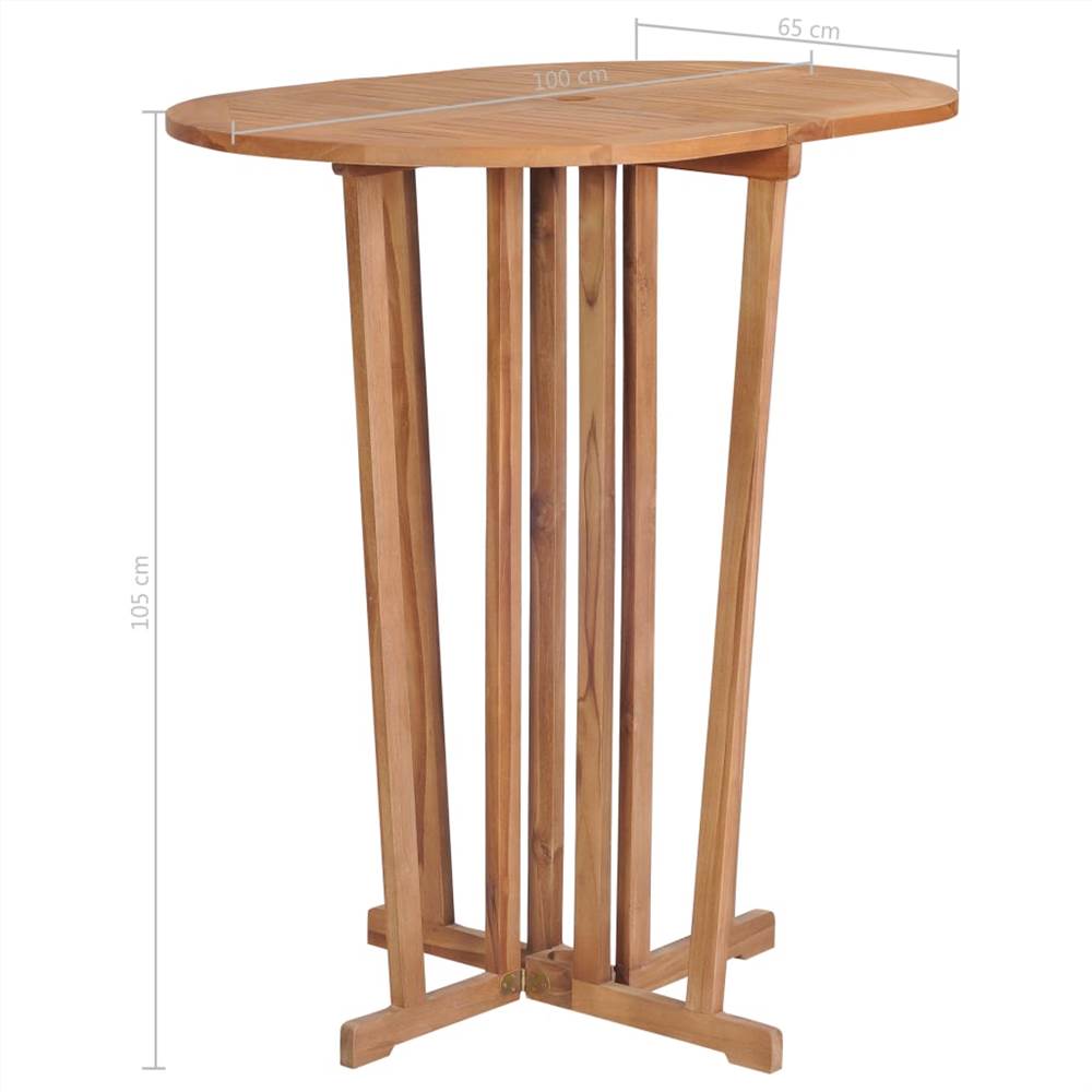 3 Piece Folding Bar Set Solid Teak Wood