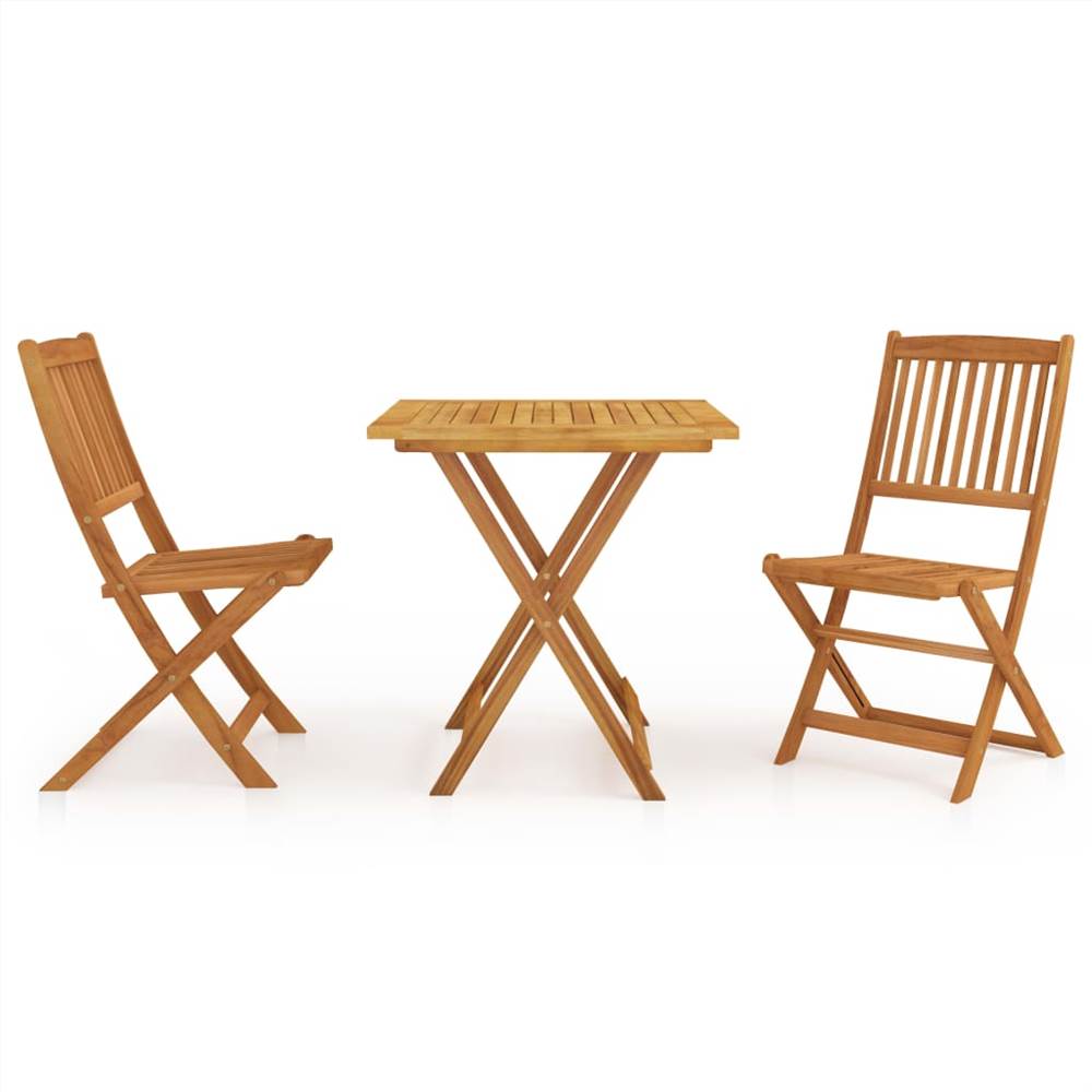 

3 Piece Folding Garden Dining Set Solid Acacia Wood